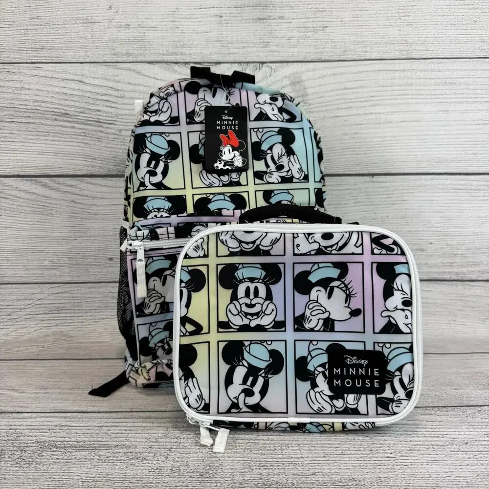 Minnie Mouse Girl's Graphic School Backpack & Lunchbox Set